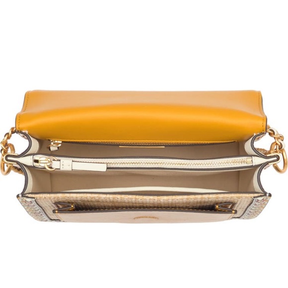 Tory Burch Robinson Trimmed Straw Convertible Bags - Picture 6 of 9